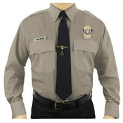 First Class Polycotton Long Sleeve Uniform Shirt - Tan - S